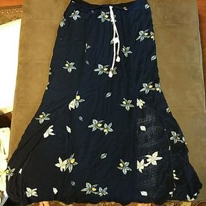 Mossimo Blue Floral Maxi Skirt